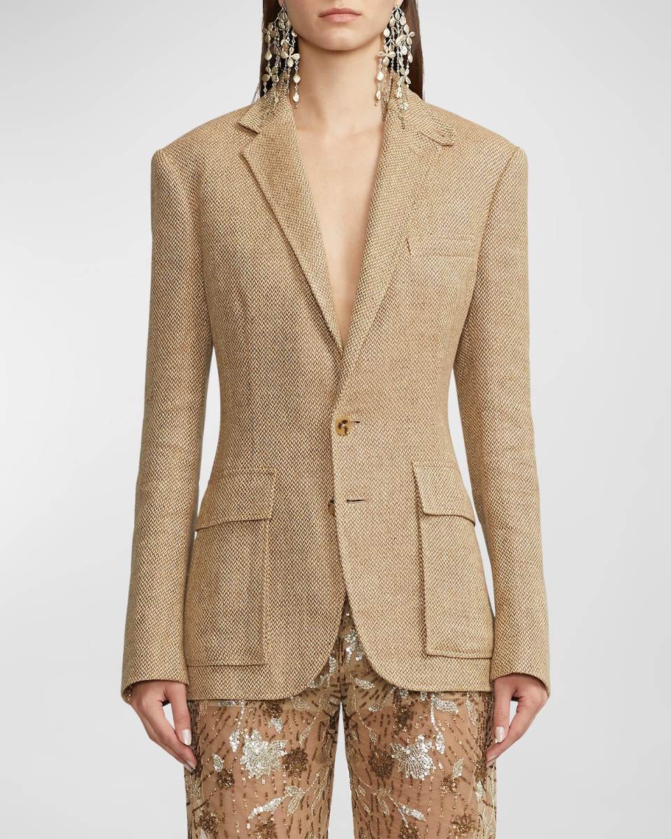 Rliegh Tweed Linen Blazer Jacket
